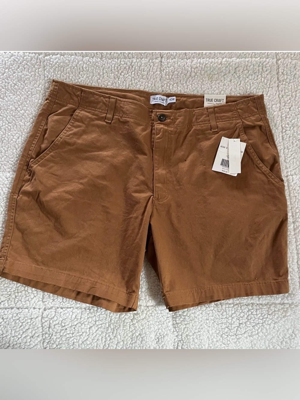 New Men's True Craft Trolley Shorts Medium Beige/ Khaki 40 W 7 inch inseam